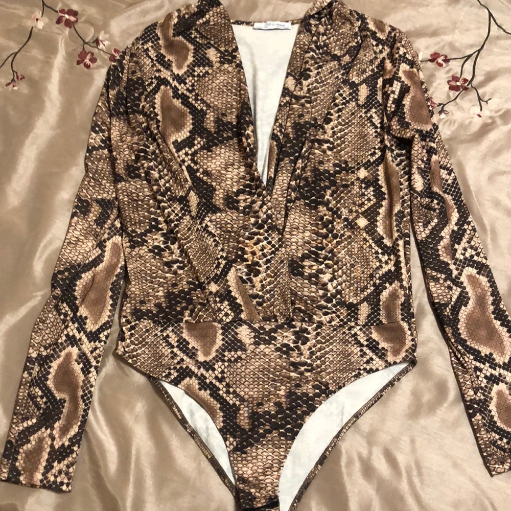 ZARA Trafaluc bodysuit snakeskin print